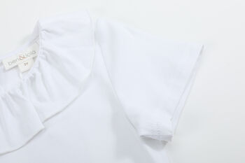 Isabelle White Collar Frill Top, 6 of 12