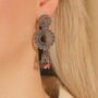 Indian Boho Oxidised Drop Ethnic Jhumkis Earrings, thumbnail 1 of 12
