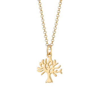 Tree Charm Necklace, Sterling Silver Or Gold Plated, 8 of 10