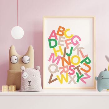 Colourful Alphabet Letters Educational Kids Print, 9 of 10