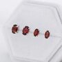 Genuine Garnet Crystal Stud Earrings In Sterling Silver, thumbnail 4 of 12