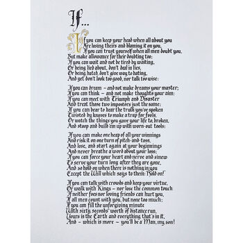 If By Rudyard Kipling Poetry Calligraphy Print Unframed, 5 of 7