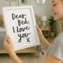 'Dear Bed, I Love You X' Black White Typography Print, thumbnail 1 of 6