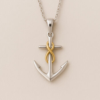 Personalised Sterling Silver Infinity Anchor Necklace, 4 of 10