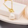 Genuine Baroque Pearl T Bar Pendant Necklace, thumbnail 1 of 12