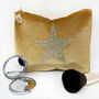Star Rhinestone Velvet Make Up Bag Gift For Her, thumbnail 3 of 6