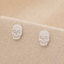Sterling Silver Skull Stud Earrings – 8mm, thumbnail 1 of 3