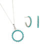 Halo Radiance Turquoise Hoops In Silver, thumbnail 5 of 11