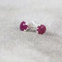 Ruby Stud Earrings In Silver Or Gold, thumbnail 10 of 11