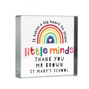 Personalised ‘It Takes A Big Heart To Shape Little Minds’ Crystal Block – Teacher Gift, 5 of 5