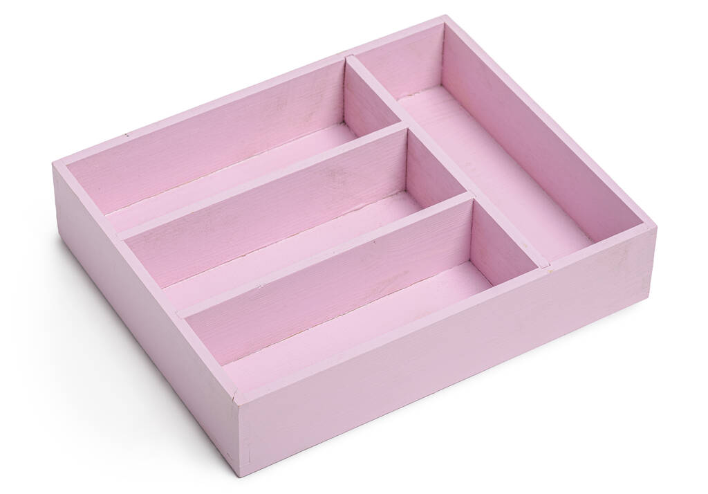 Pink Wooden Cutlery Organiser