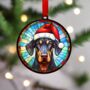 Doberman In Santa Hat Suncatcher Decoration, thumbnail 4 of 6