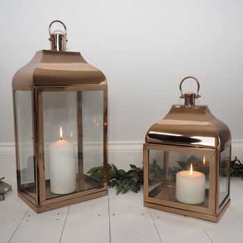 Rose Gold Candle Lantern Two Sizes, 7 of 12