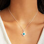 Sterling Silver Clover Necklace With Turquoise, thumbnail 2 of 4