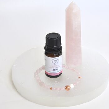 Anxiety Rose Quartz Crystal Diffuser Bracelet Essential Oil Gift Set, 5 of 6