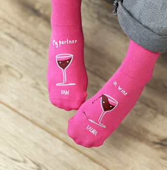 My Partner In Wine Personalised Socks, 6 of 8