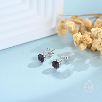 Sterling Silver Dark Iolite Stud Earrings, 3 of 11
