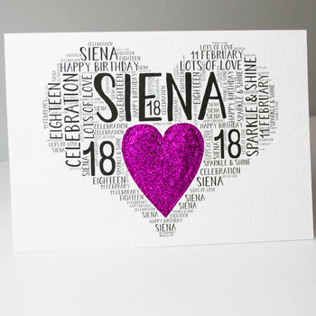 Personalised 18th Birthday Sparkle Card, 5 of 12