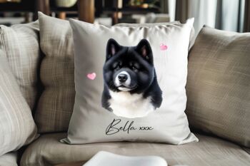 Personalised Akita Hearts Cushion Cover Gift, 2 of 2