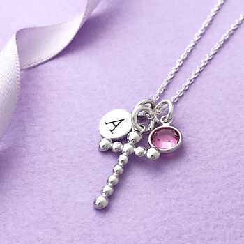 Personalised Christening Necklace With Birthstone, 2 of 4
