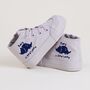 Personalised Grey ‘Roarsome’ Dinosaur High Top Trainers, thumbnail 2 of 4