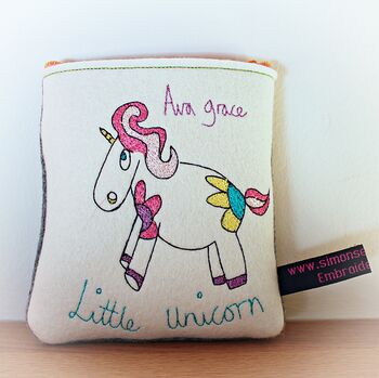 Personalised Unicorn Purse, Embroidered, 9 of 12