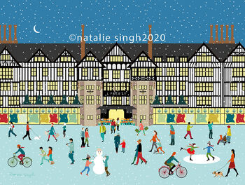 Liberty Of London In The Snow At Christmas Art Print, 4 of 5