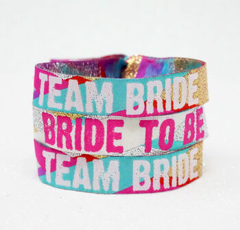 Team Bride Multicoloured Hen Party Wristbands, 4 of 10
