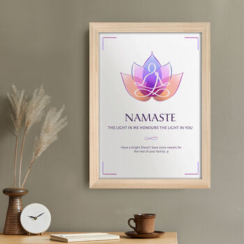 Personalised Diwali Namaste Wall Print, 4 of 6