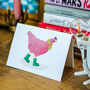 Bubblegum Chicken Illustrated Blank Greeting Card, thumbnail 2 of 11