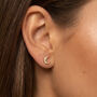Crescent Moon Stud Earrings In 18k Gold, Women's Celestial Jewellery, thumbnail 1 of 4