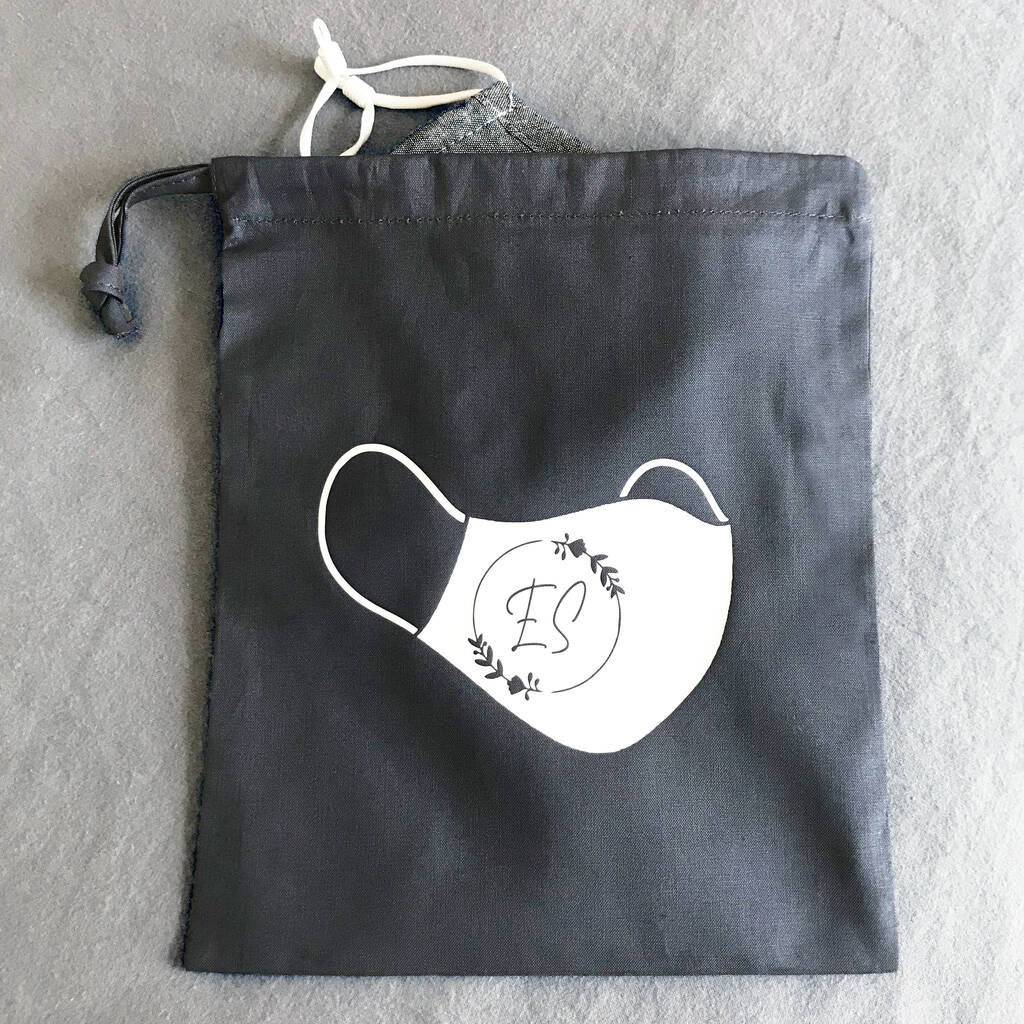 Personalised Face Mask Storage Bag By Precious Little Plum