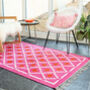 Cerise Pink Handwoven Cotton Rug, thumbnail 1 of 2