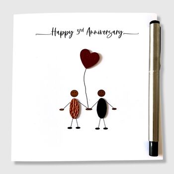 3rd Anniversary Card Leather Wedding Anniversary, 3 of 6