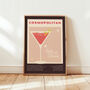 Retro Cosmopolitan Cocktail Print, thumbnail 1 of 9