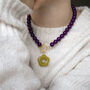 Aubergine Beads And Olive Flower Toggle Necklace, thumbnail 1 of 5