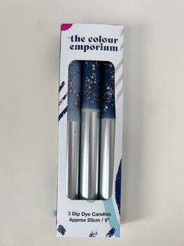 Silver, Grey And Blue Glitter Christmas Candles 'Starry Starry Night', 3 of 4