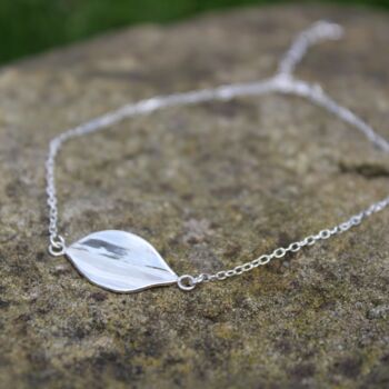 Leaf Bracelet In Sterling Silver Large Leaf, 2 of 5