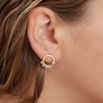 Labradorite Beaded Circle Stud Earrings, 2 of 5