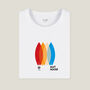 Surfboard Organic White Beach T Shirt, thumbnail 1 of 6