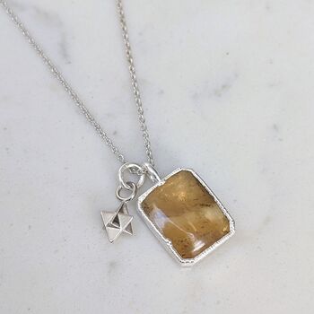 The Duo Citrine Necklace, Sterling Silver, 4 of 12