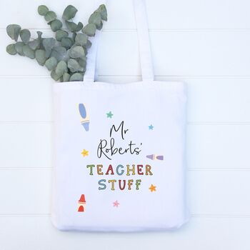 Personalised 'Teacher Stuff' Tote Bag, 2 of 2