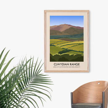 Clwydian Range Aonb Travel Poster Art Print, 4 of 8