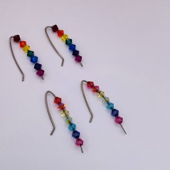 Rainbow And Pastel S Crystal Niobium Hook Earrings, 2 of 5