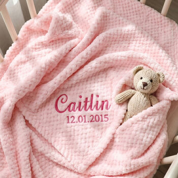 Personalised Dressing Gown And Blanket Baby Girl Hamper, 5 of 9