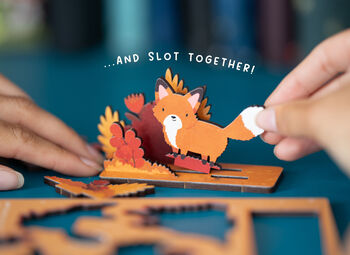Personalised Autumn Fox Birthday Pop Out Card, 3 of 5
