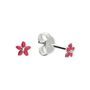 Mini Sterling Silver Pink Flower Stud Earrings, thumbnail 4 of 8
