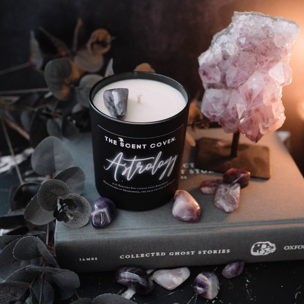Manifestation Crystal Infused Soy Candle With Amethyst, 1 of 4