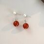 Estelle Ivory Silver Pearl Ball Charm Gift Earrings, thumbnail 2 of 6