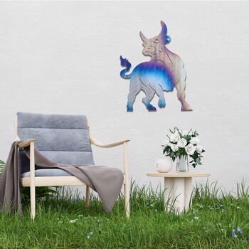 Metal Bull Garden Wall Art Powerful Silhouette Design, 3 of 10